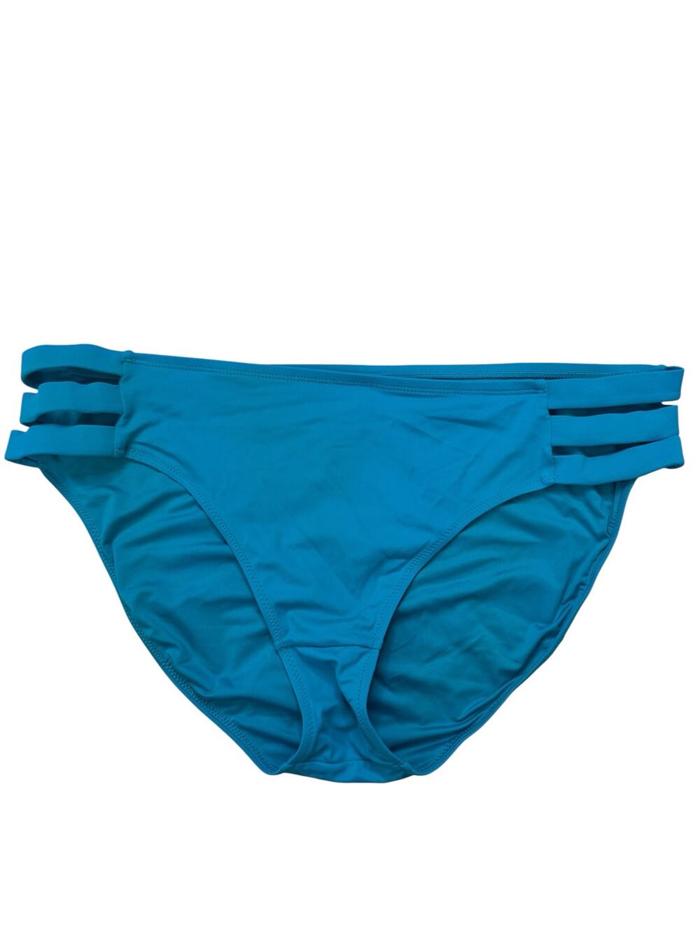 KIAVA Sunburst Low Rise Swim Bottom in Teal Green-Blue Size XL Strap Detail